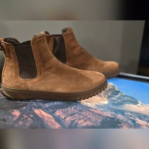 Salvatore Ferragamo Tan Suede Ankle Boots